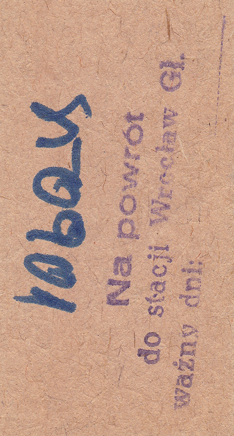 Bilety kartonowe systemu Edmondsona (ze stacją pośrednią w Żarowie) lata 80-90-te XX wieku 2 (2)