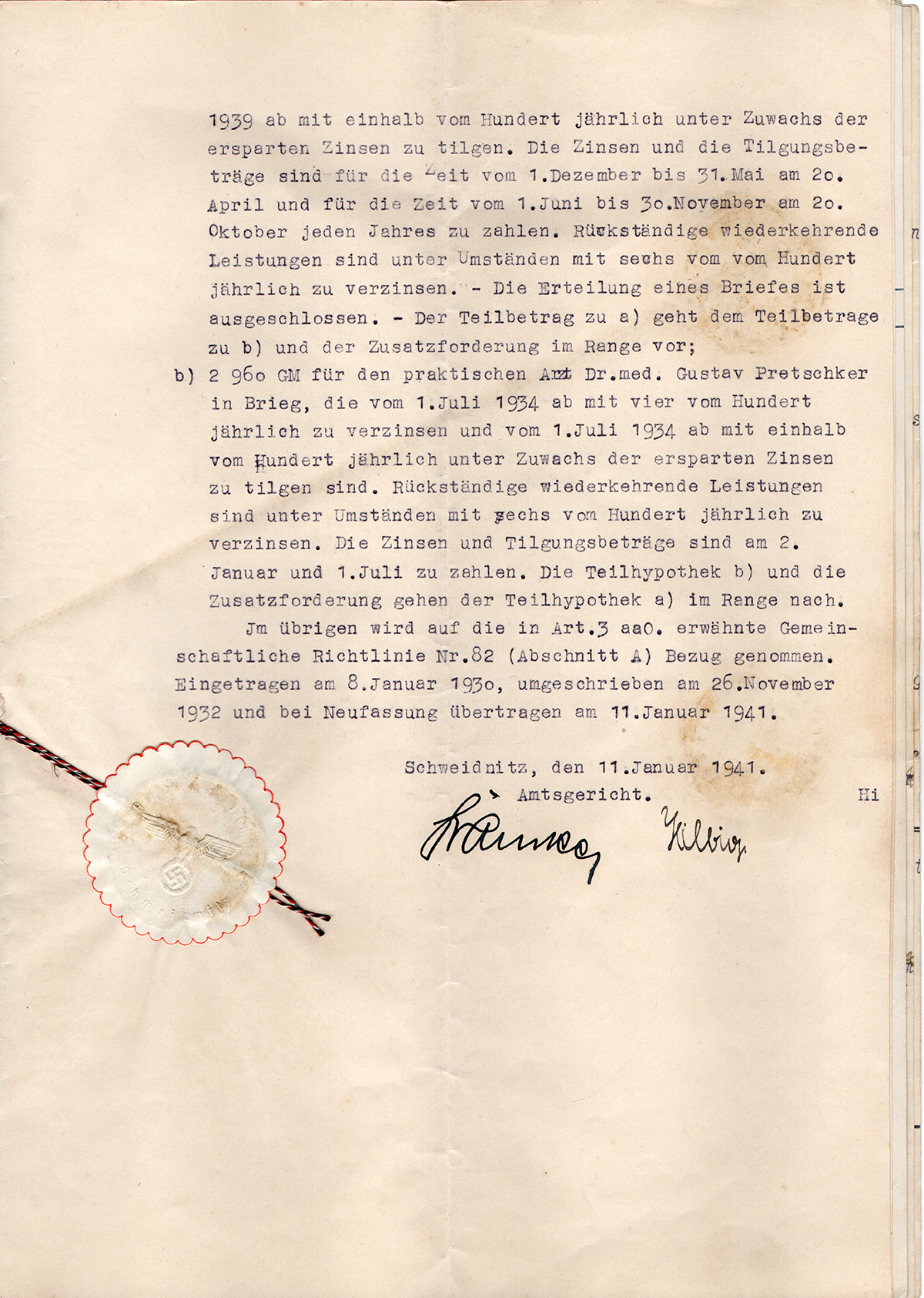 Pożyczka hipoteczna mieszkańca Konradswaldau Martina Langera 1929 (5)