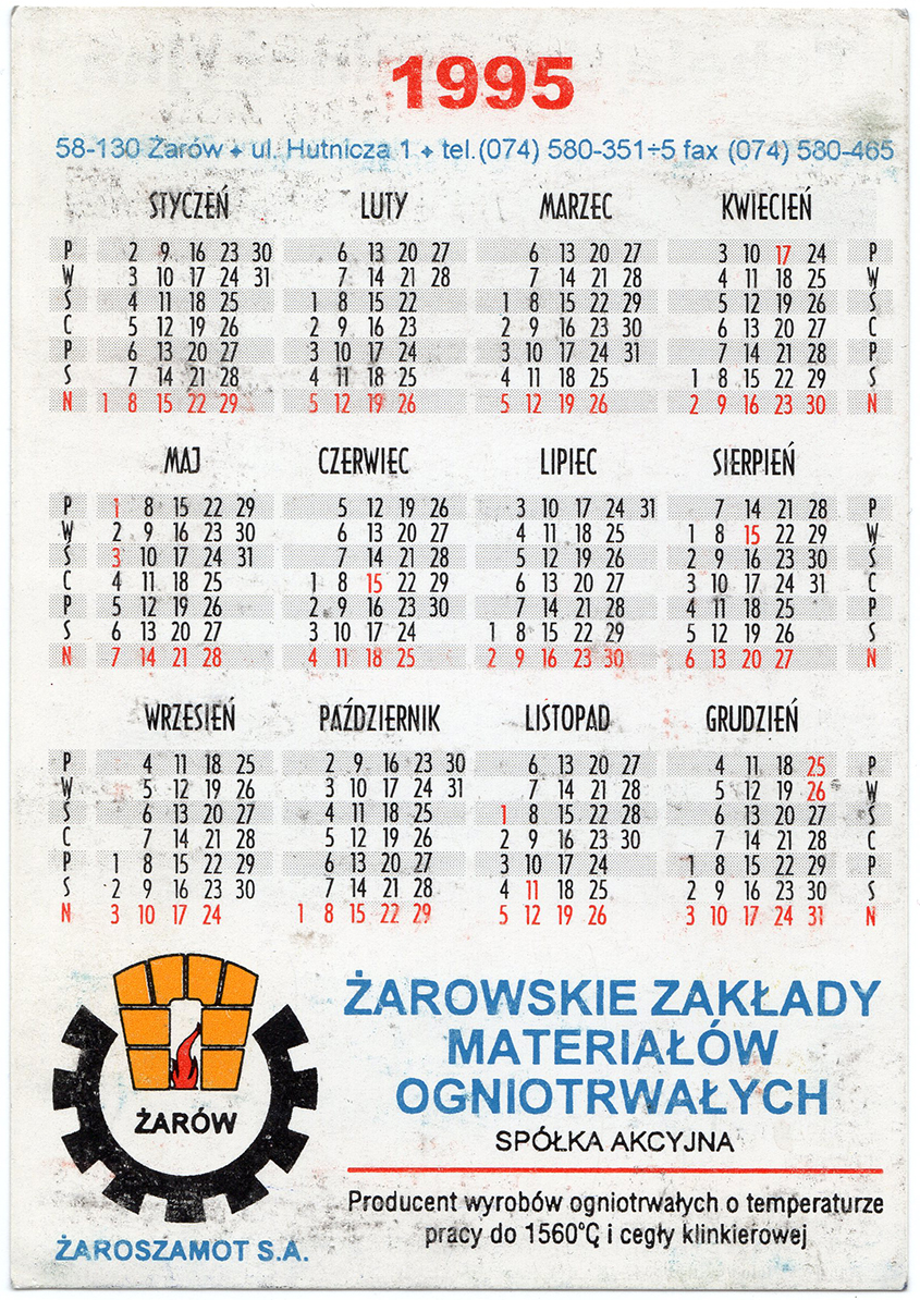 Kalendarz Żaroszamot 1995_3