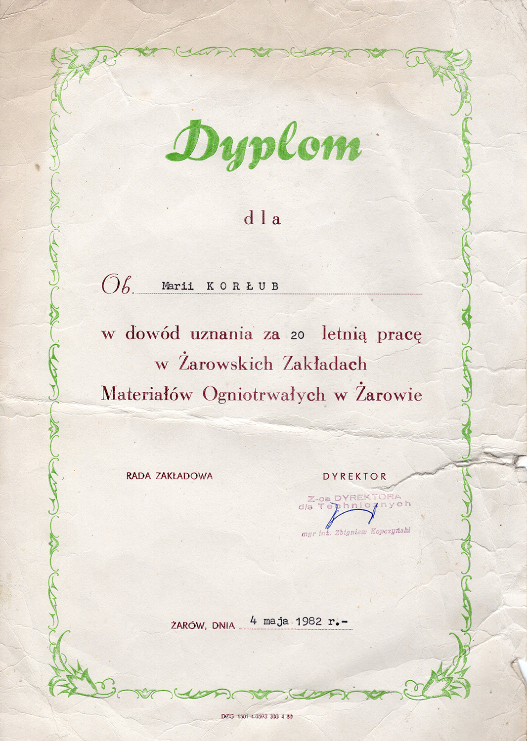 Dyplomy – Korłub 1973-1989 (4)