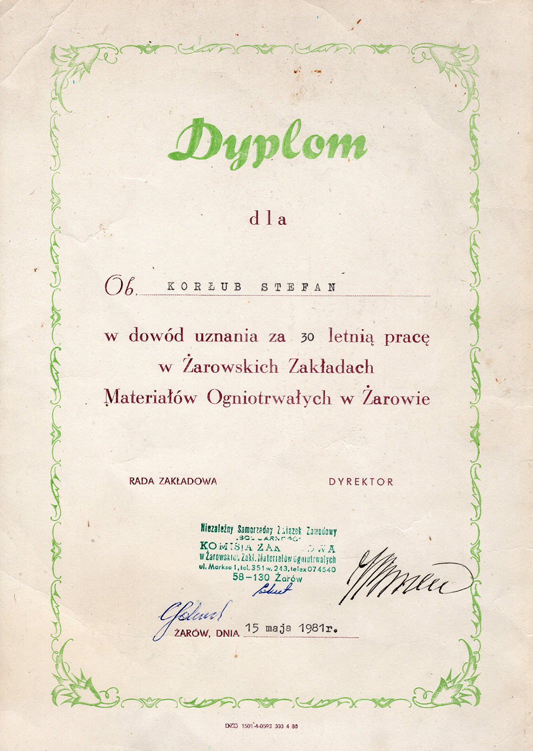 Dyplomy – Korłub 1973-1989 (7)